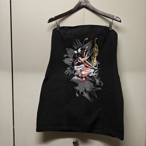 Ed Hardy Black Dress with Bold Graphic